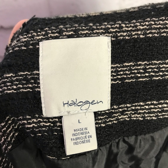 Halogen Tweed Striped ZipUp Moto Career Jacket L - Picture 5 of 6